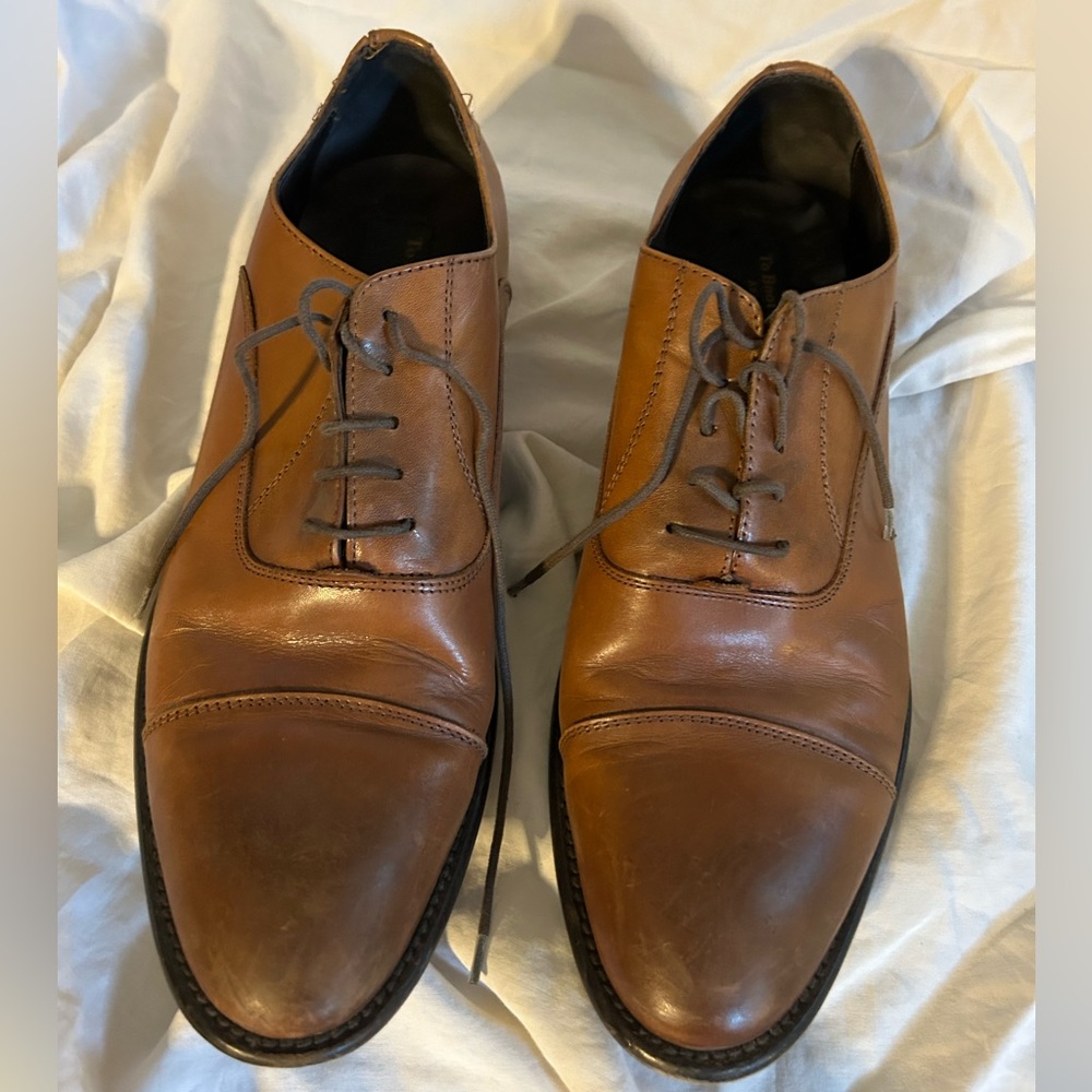 Too Boot New York Adam Derrick Brown Leather Cap Toe Dress Shoe Size 9.5